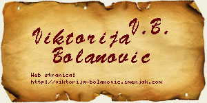 Viktorija Bolanović vizit kartica